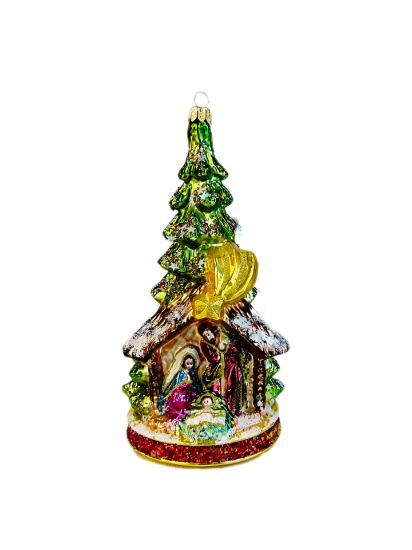 Picture of Christmas tree with a Nativity scene 2005X